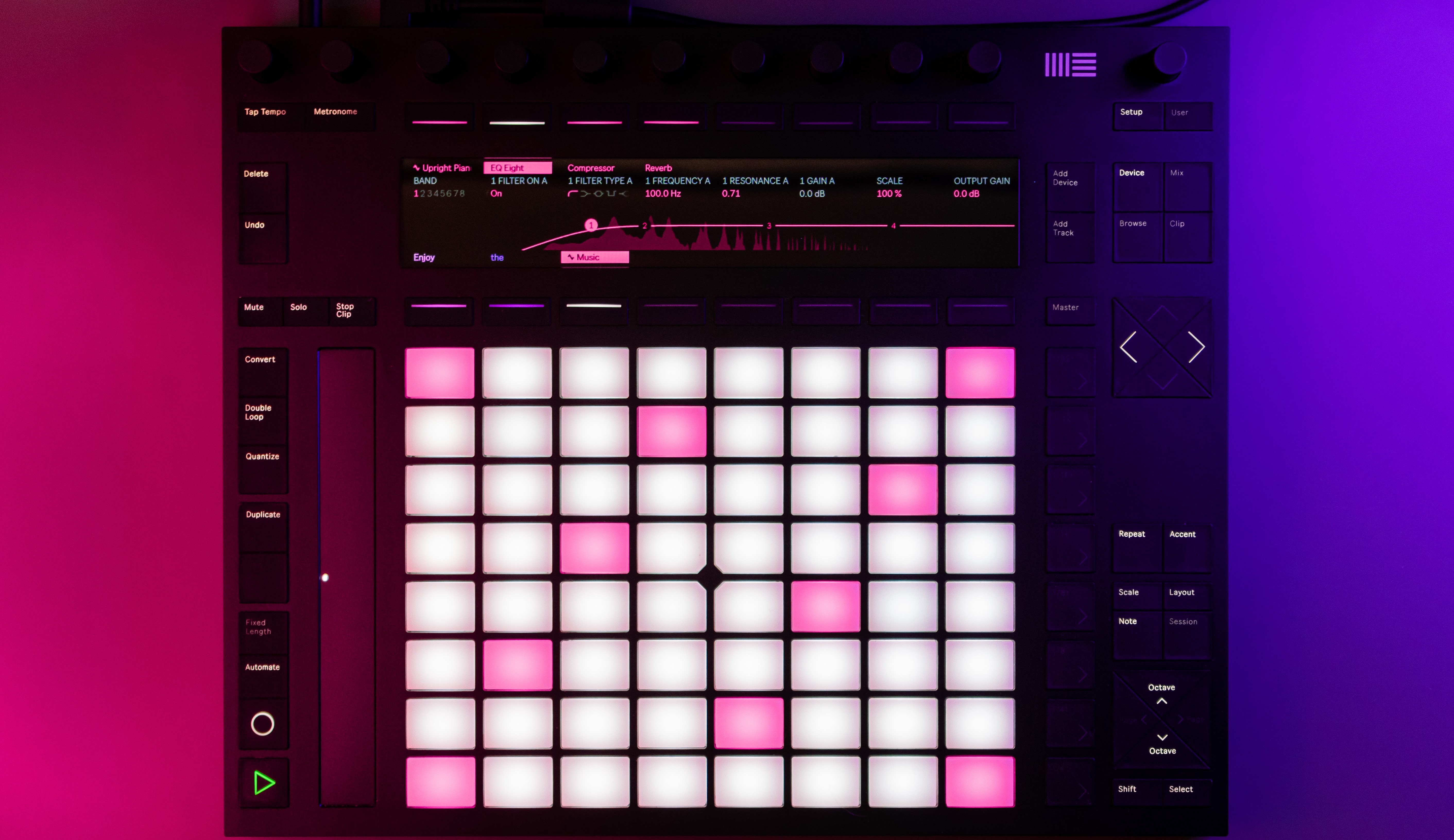 DJ Drum Pad with a purple background