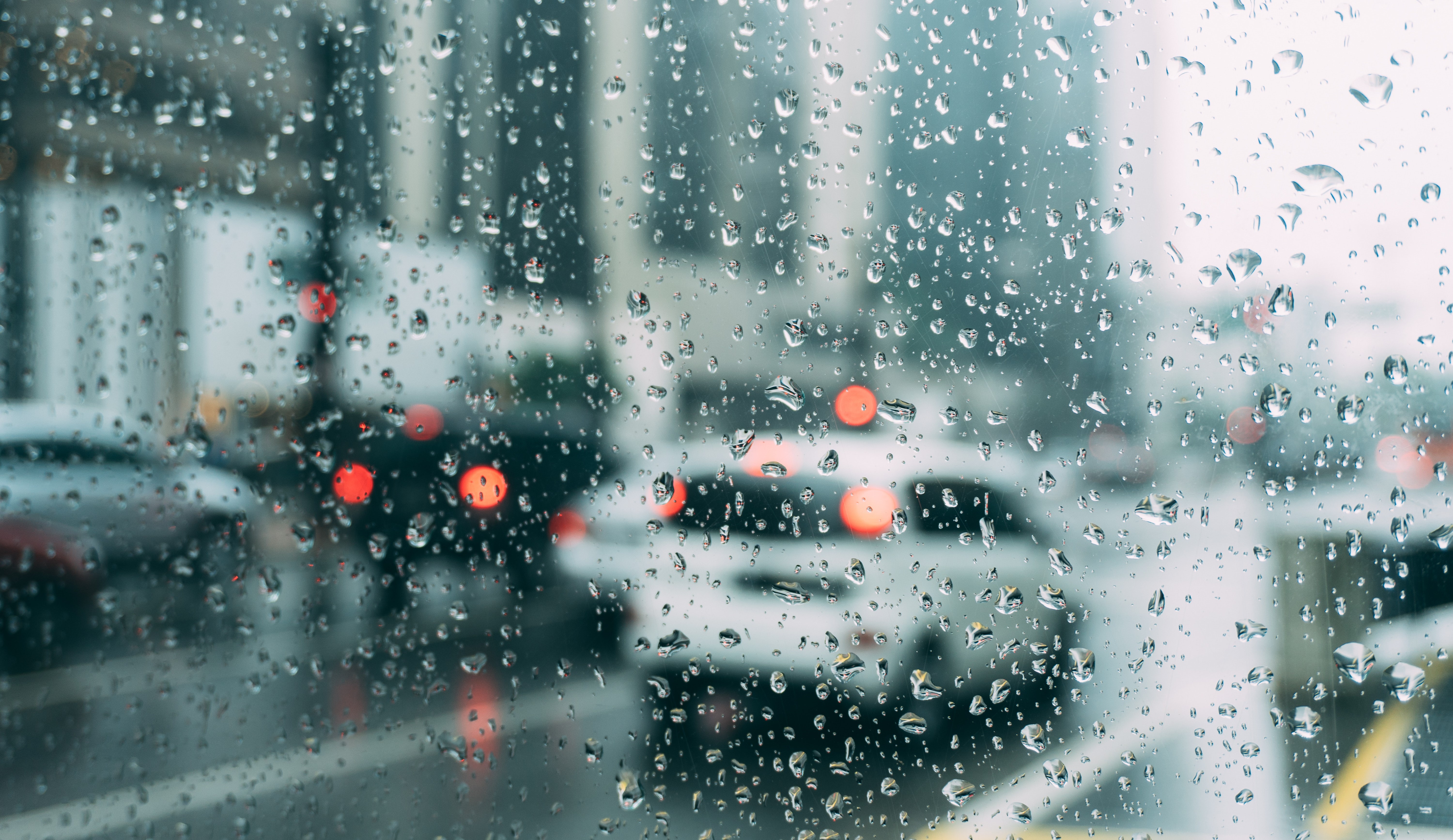 car window with rain on it